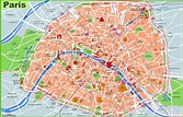 Paris tourist map with sightseeings