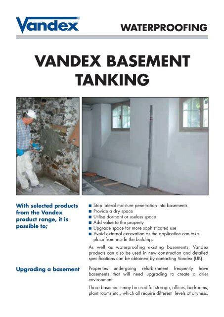 Vandex Basement Tanking 164k Safeguard Europe Ltd