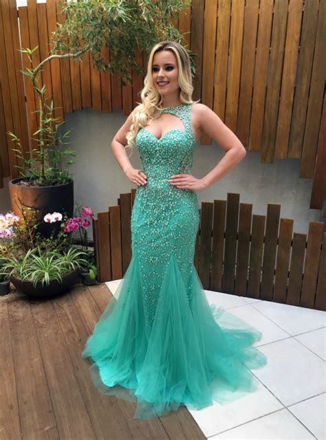 Luxury Beading Sexy Mermaid Prom Dress Backless Evening Gowns Party Dress