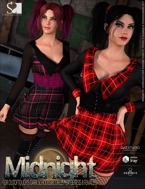 Dark Schoolgirl Dress Midnight Textures Daz 3d