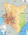 Physical Map of Kenya - Ezilon Maps