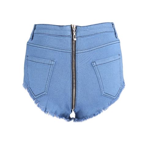 Cool Women Back Zipper Tassel Slim Denim Shorts Summer Sexy Hot Shorts