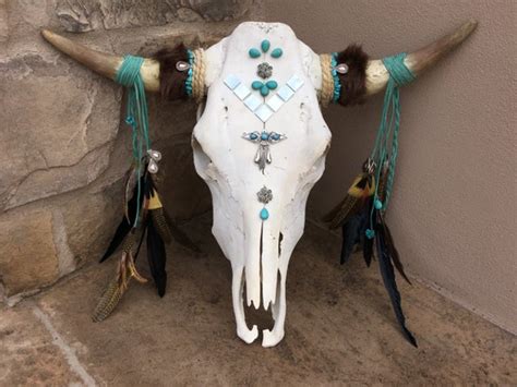 Items Similar To Turquoise Cow Skull On Etsy