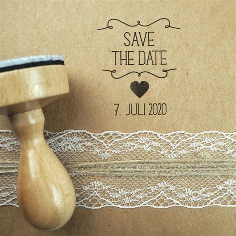 Stempel Hochzeit Save The Date And Hochzeitsdatum Serie Herzchen