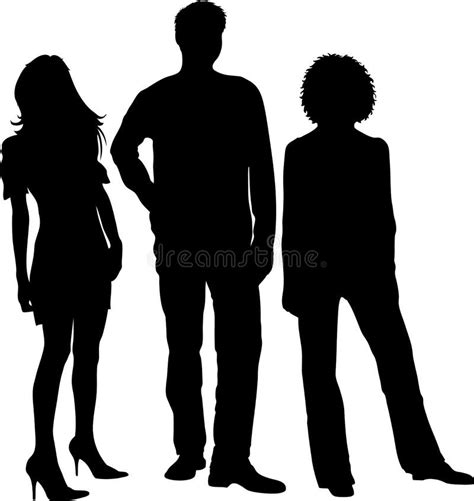 Young People Silhouettes Stock Vector Illustration Of People 13882549