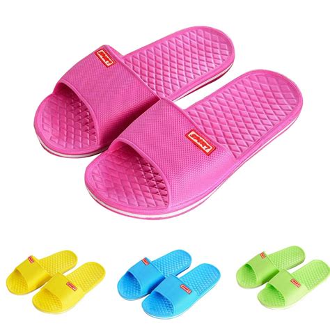 Women Solid Flat Bath Slippers Summer Sandals Indoor And Outdoor Slippers New Summer Shoes Fashion