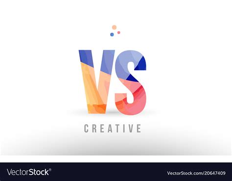 Ariba | transacting with a standard account. Orange blue alphabet letter vs v s logo icon Vector Image