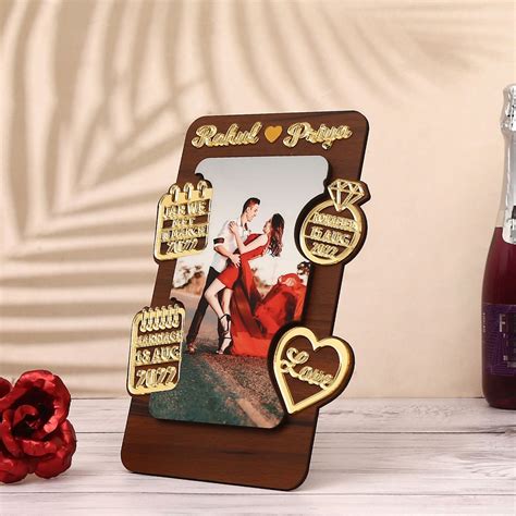 Buy Personalized Couple Wooden Photo Frame Clickokart