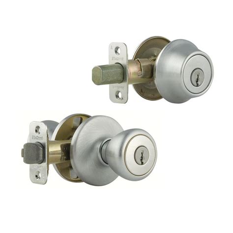Kwikset Tylo Antique Brass Double Cylinder Exterior Combo Pack L458386