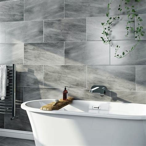 Dark Grey Tile Bathroom Small Bathroom With Bath Grey Marble Tile