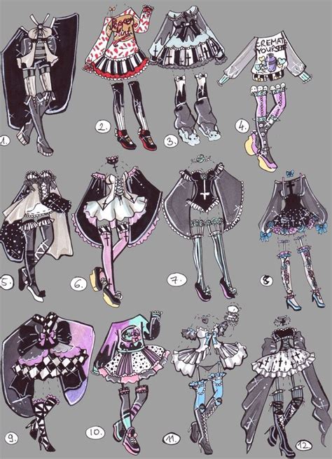 How to draw anime complete guide. CLOSED-GothPastel Outfits by Guppie-Adopts on DeviantArt (With images) | Drawing anime clothes ...