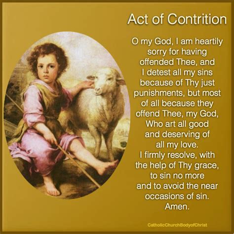 Act Of Contrition New Confession Prayer Catholic Prayers