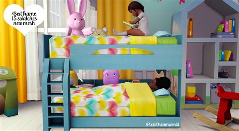Pixeldreamworld Toddler Bunk Beds Sims 4 Bedroom Sims 4 Beds