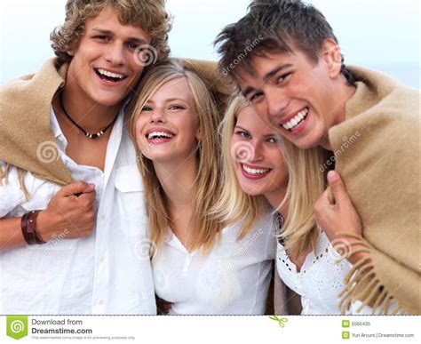 Group Of Young People Having Fun At The Beach Stock Image