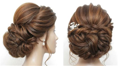 New Low Messy Bun Bridal Hairstyle For Long Hair Wedding