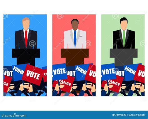 Election Campaign Policy Candidate At The Podium Cartoon Vector