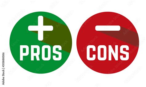 Pros And Cons In Red And Green Stock Vector Adobe Stock