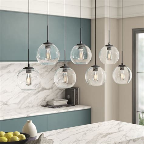 Mercury Row® Snead 7 Light Cluster Globe Pendant With Glass Accents And Reviews Wayfair