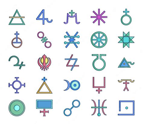 Premium Vector Alchemy Symbols Icon Set