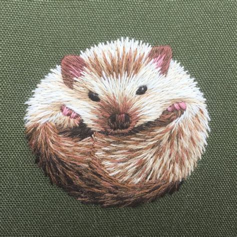 Hibernating Hedgehog Crewelwork Embroidery Kit Embroidery Kits
