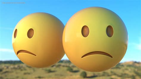 Unhappy emoji 3D model - TurboSquid 1534686