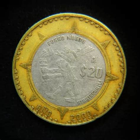 Moneda Pesos Fuego Nuevo Bimetalica Bonita