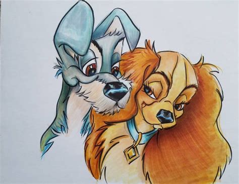 Original Disneys Classic Lady And The Tramp Drawing Etsy