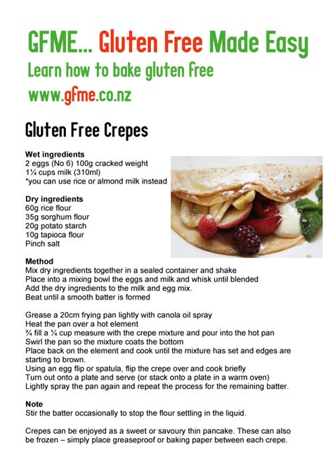Chicken without the bird, milk without the cow: Gluten Free Crepes. www.gfme.co.nz. This is an online ...