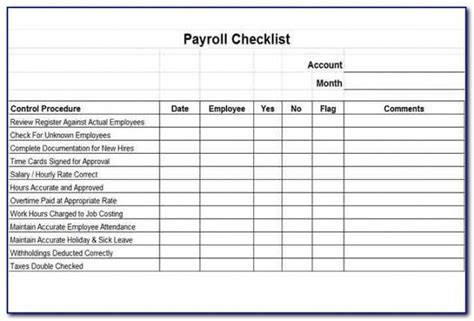 Professional Payroll Processing Checklist Template Example Checklist