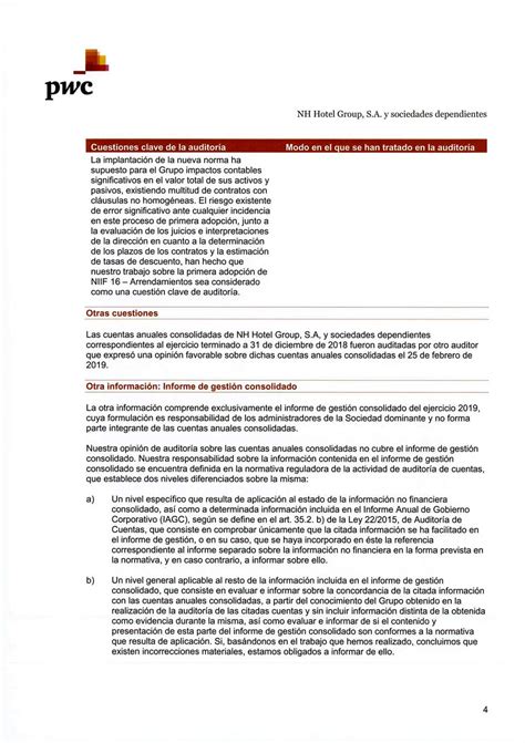 Informe De AuditorÍa Memoria Nh 2019