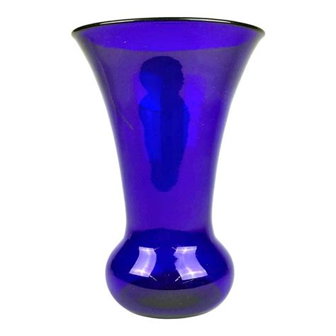 Vintage Cobalt Blue Glass Flower Vase Glass Flower Vases Flower Vases Glass