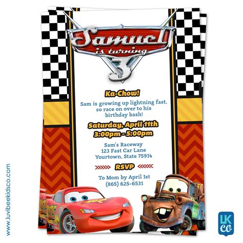 Printable Disney Cars Birthday Party Invitations Printable Word Searches