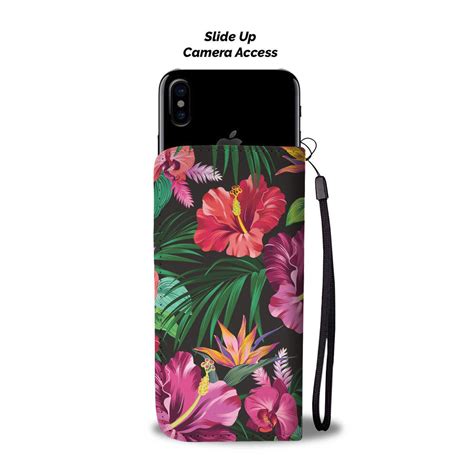 Wallet Phone Case Hibiscus Rainforest Hawaii Jorjune