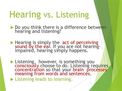 Diffrence Between Hearing And Listening