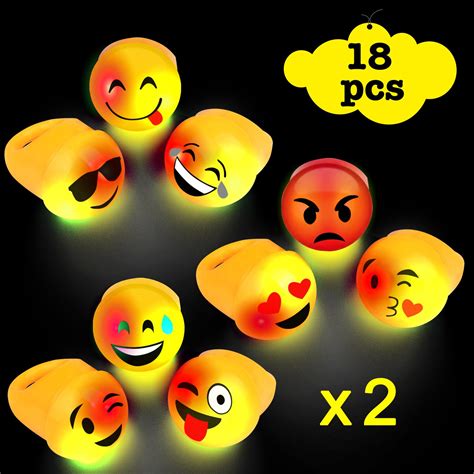 buy linxii 18pcs light up emoji rings led light up toys linxii 18pcs led light up emoji rings