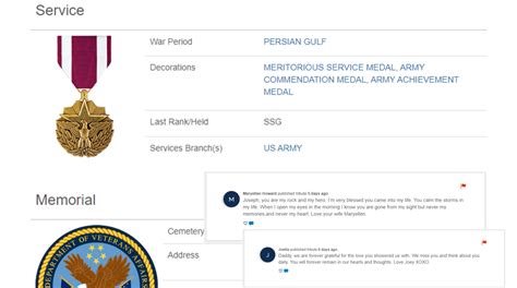 Create an online memorial for a loved one on the Veterans Legacy