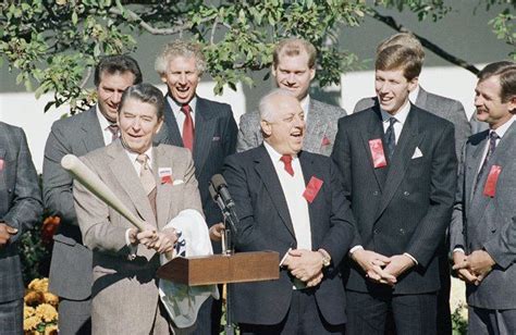 1988 Los Angeles Dodgers President Reagan Congratulating The World