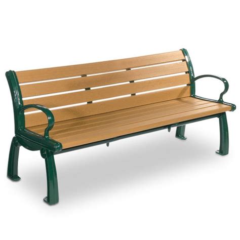 Heritage 5 Recycled Plastic Bench With Cast Aluminum Frames Pb5her