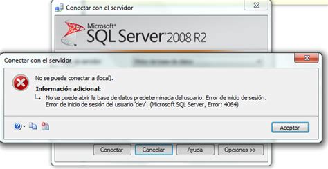 Aprendiendo NET SQL Server Error 4064 La solución