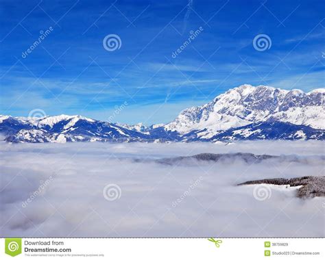 High Mountains Above The Clouds Stock Image Image Of