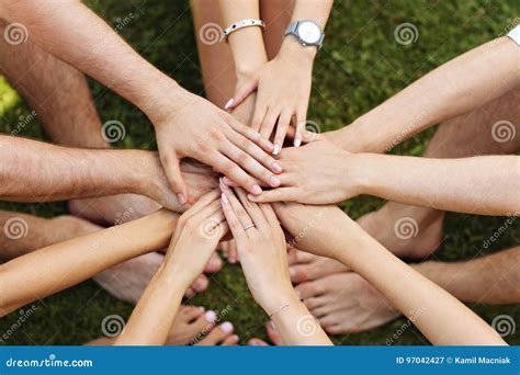 Group Of Friends Bonding Hands Together Stock Image Image Of Together