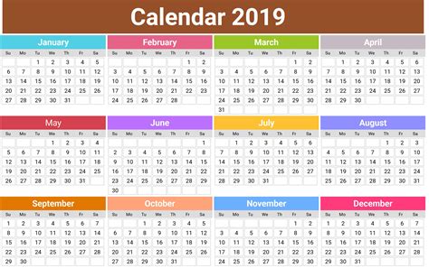 Calendar 2019 Png Images Transparent Free Download