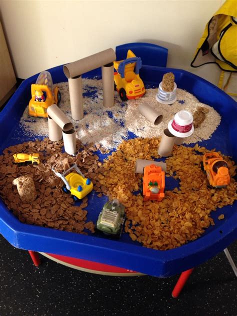 Use the models for various collages, cutting activities, and projects throughout the theme. Construction site - malleable tray/sensory | provocations ...