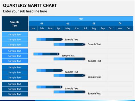 Quarterly Gantt Chart Ppt Gantt Chart Gantt Chart Templates Excel