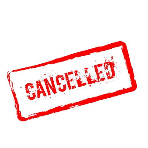 Cancelled Red Stamp On White Background Stock Vector Illustration Of