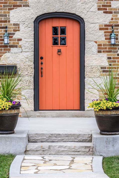 How To Pick The Perfect Paint Color For Your Front Door Orange Front