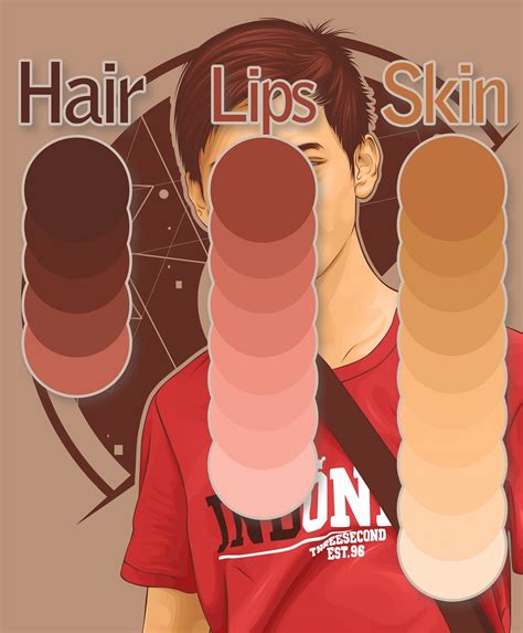 Palet Warna Kulit , Bibir dan Rambut dalam Gambar Vektor | inspirasi