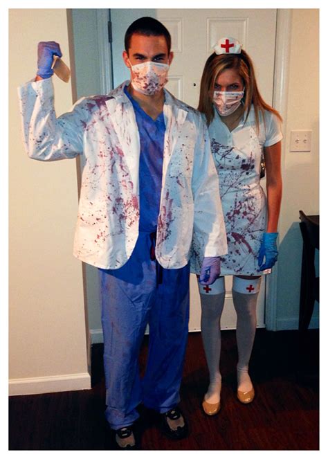 Nurse ratched's costume is her 1975 white uniform and her netflix green uniform. DIY Zombie Dr. and Zombie Nurse costumes | Zombie halloween costumes, Scary couples halloween ...