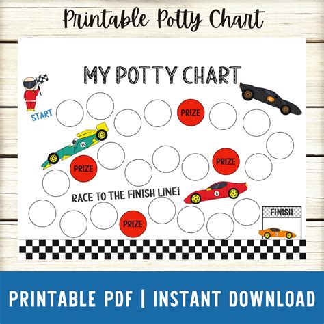 Printable Potty Chart Race Cars Potty Chart Printable Pdf Etsy Uk