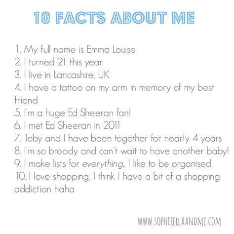 10 Facts About Me Sophie Ella And Me